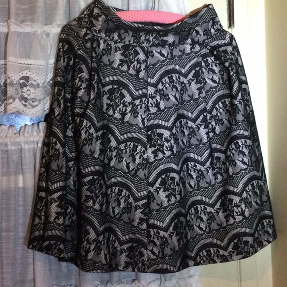 Black Lace skirt with A Cream Beige Color Liner